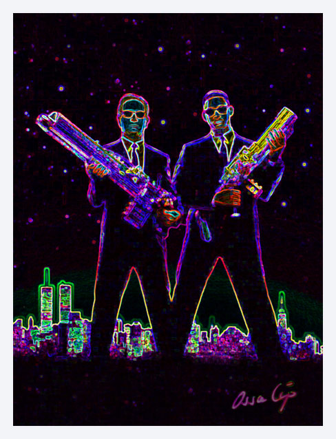 Kunstdruck - Men in Black -MiB