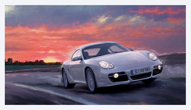 Kunstdruck - Porsche Cayman S